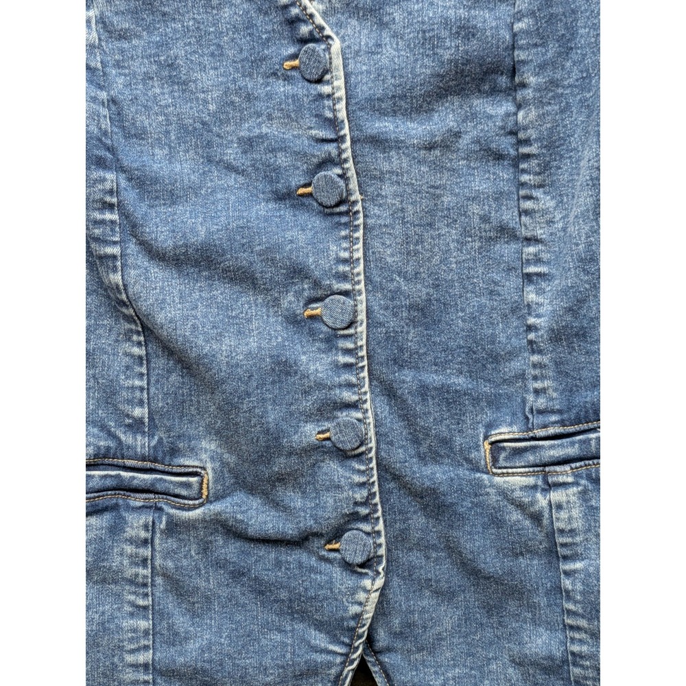 Torrid Blue Vintage Stretch Denim Vest Nebula Plus Size Festival Vest Size 6X - Picture 4 of 7
